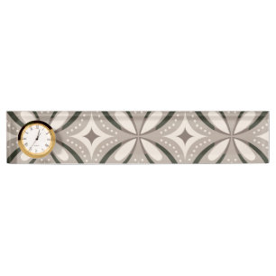 Beige and Brown Retro circular shapes Nameplate