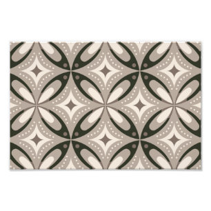 Beige and Brown Retro circular shapes Photo Print