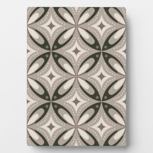 Beige and Brown Retro circular shapes Plaque