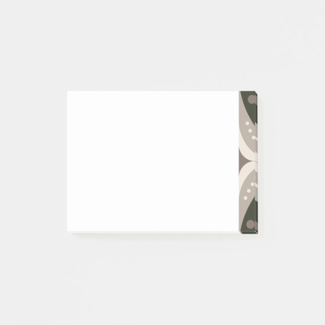 Beige and Brown Retro circular shapes Post-it Notes (Front)