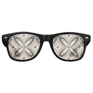 Beige and Brown Retro circular shapes Sunglasses