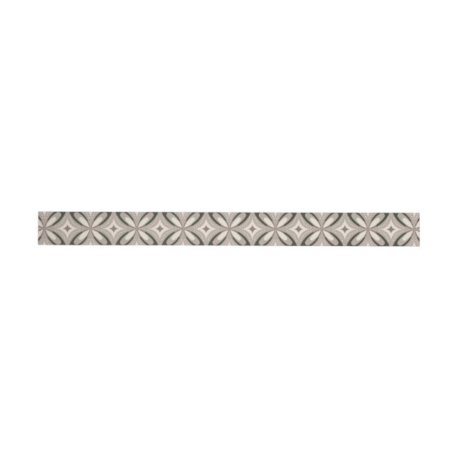 Beige and Brown Retro circular shapes Wrap Around Label (Individual)