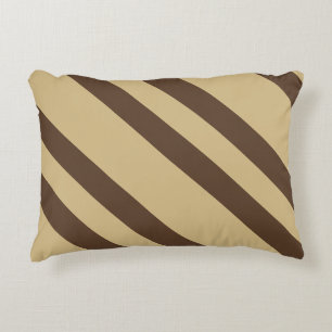 Beige And Brown Stripes Decorative Cushion
