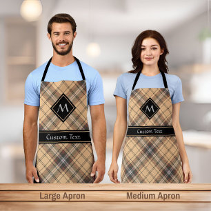Beige and Brown Tartan Apron