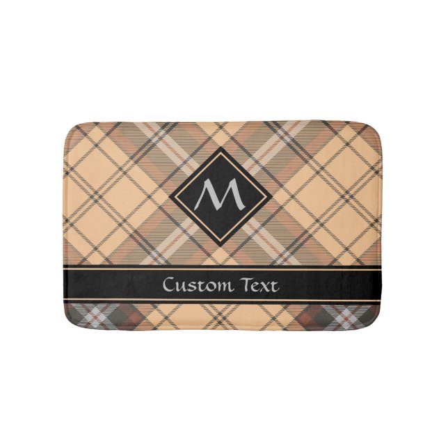 Beige and Brown Tartan Bath Mat (Front)