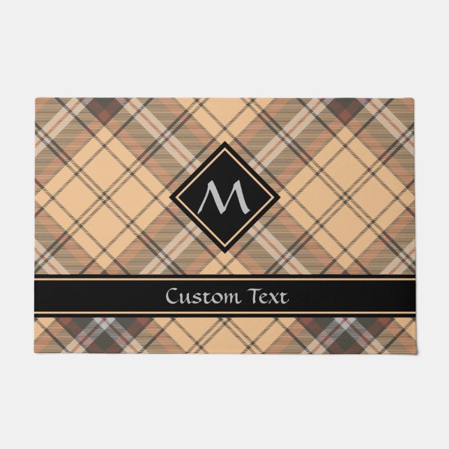 Beige and Brown Tartan Doormat (Front)