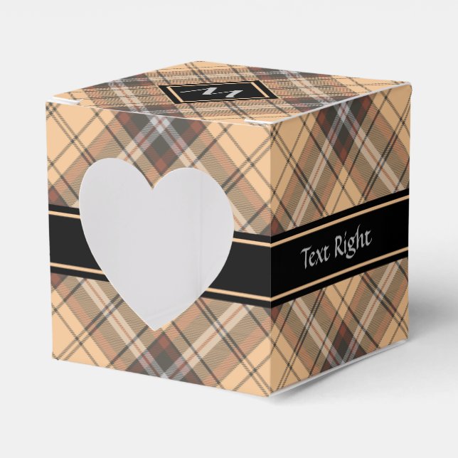 Beige and Brown Tartan Favour Box (Front Side)