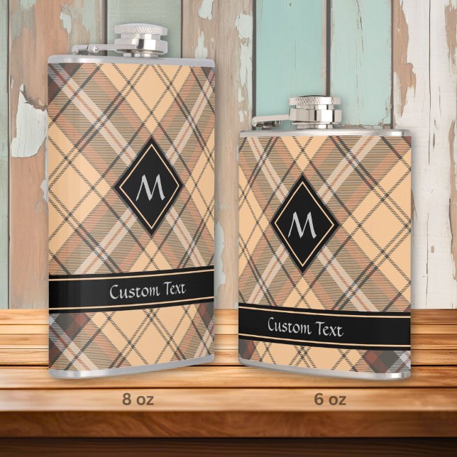 Beige and Brown Tartan Hip Flask (Creator Uploaded)