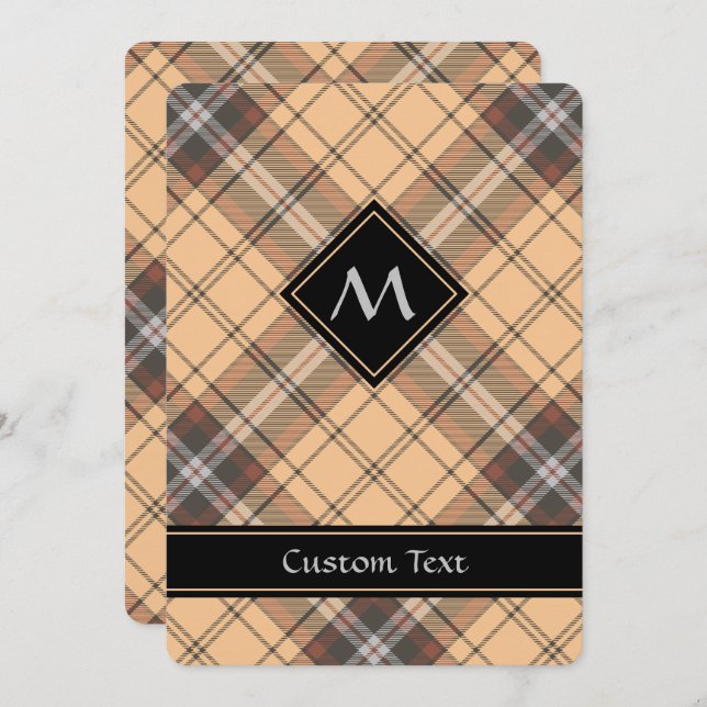 Beige and Brown Tartan Invitation (Front/Back)
