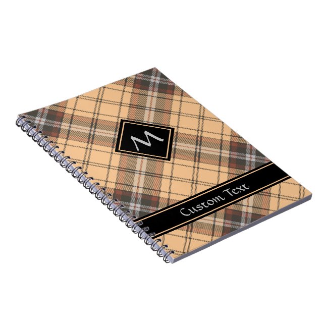 Beige and Brown Tartan Notebook (Right Side)
