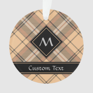 Beige and Brown Tartan Ornament