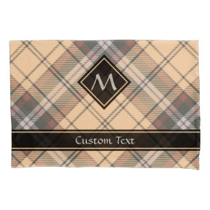 Beige and Brown Tartan Pillowcase