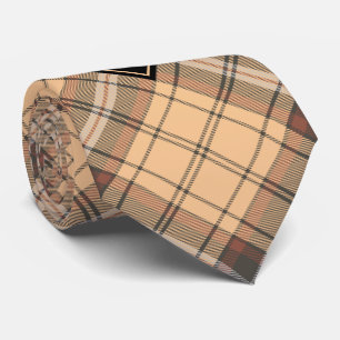Beige and Brown Tartan Tie