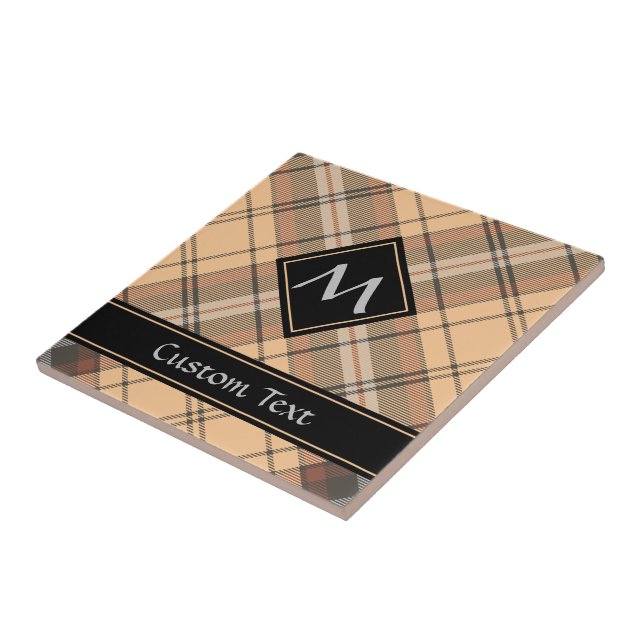 Beige and Brown Tartan Tile (Side)