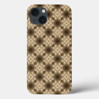 Beige and Brown Tones Flowers Kaleidoscope Pattern
