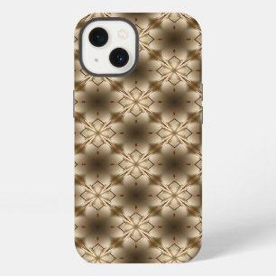Beige and Brown Tones Flowers Kaleidoscope Pattern iPhone 13 Case