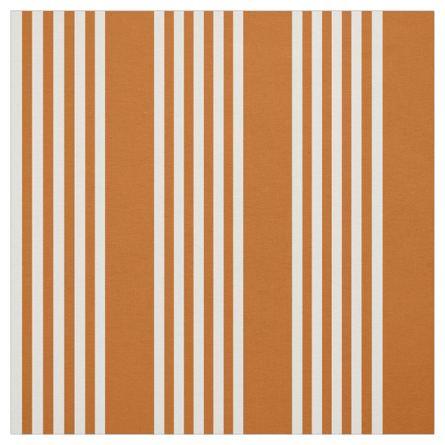 Beige and burnt orange five stripe pattern fabric (Swatch)
