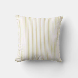 Beige and cream vertical pin striped pattern cushion