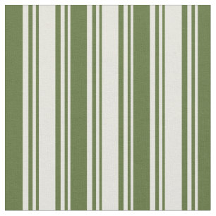 Beige and Dark Olive Green Striped/Lined Pattern Fabric