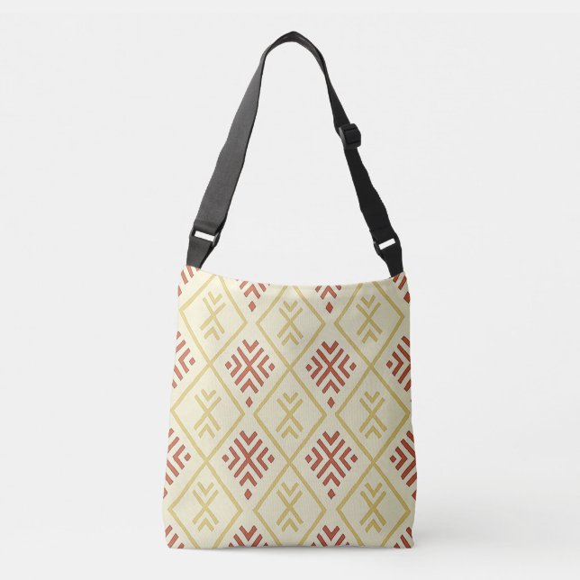 Beige and Dark Red Crossbody Bag (Front)