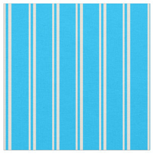 Beige and Deep Sky Blue Coloured Lines Fabric