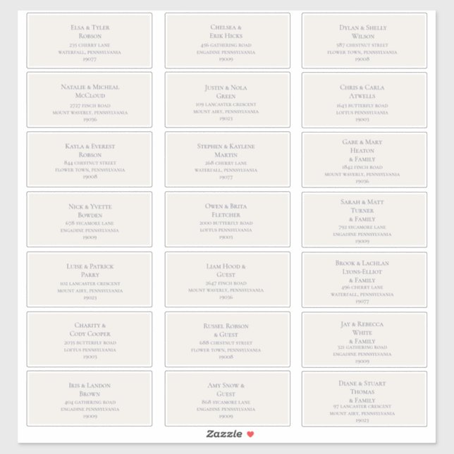 Beige and Dusty Purple Guest Address Labels (Sheet)