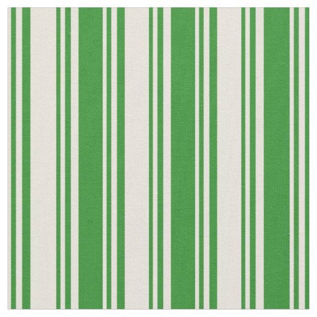 Beige and Forest Green Coloured Pattern Fabric (Close Up)