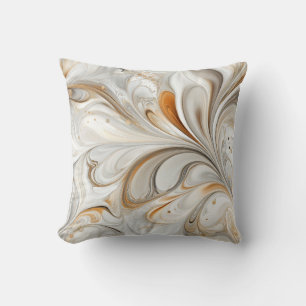 Beige and Gold Marble Decorative Throw Pillow