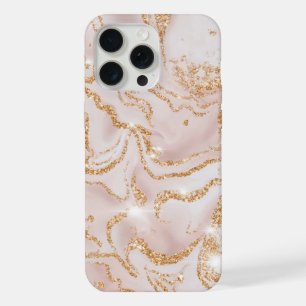 Beige and Gold Marble Pattern iPhone 15 Pro Max Case