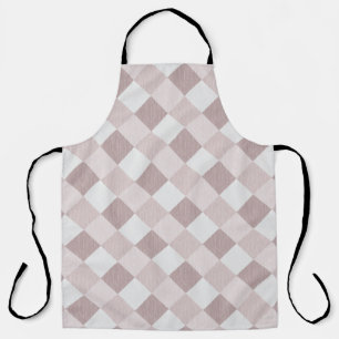 Beige and Grey Geometric Patchwork Pattern Oblique Apron