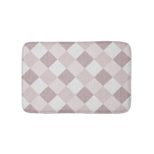 Beige and Grey Geometric Patchwork Pattern Oblique Bath Mat