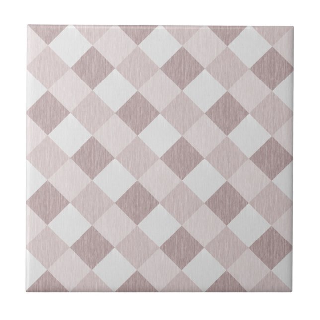 Beige and Grey Geometric Patchwork Pattern Oblique Tile (Front)
