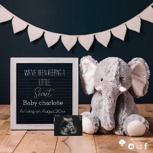   beige and grey Minimalist pregnancy announcement