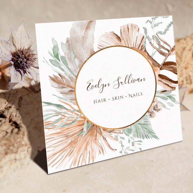 Beige and mint bouquet business card (Creator Uploaded)
