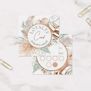 Beige and mint bouquet loyalty card