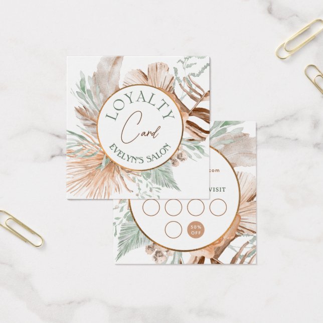 Beige and mint bouquet loyalty card (Office)