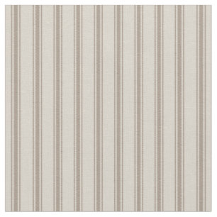 Beige and Mocha Classic Ticking Stripes Fabric