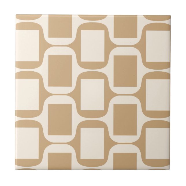 Beige and sand coloured rectangles and curves tile (Front)
