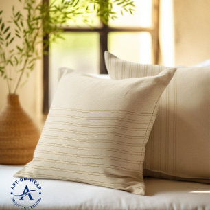 Beige and tan vertical stripes cushion