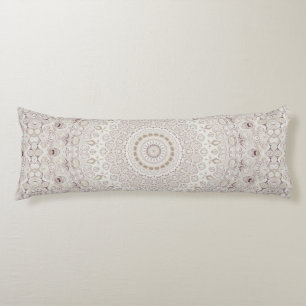 Beige and Taupe Mandala Pattern Design Body Cushion