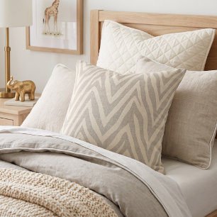 Beige and Taupe Zebra Print Cushion