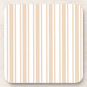 Beige and white candy stripes coaster