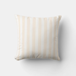 Beige and white candy stripes cushion