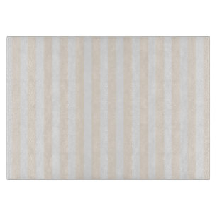 Beige and white candy stripes cutting board