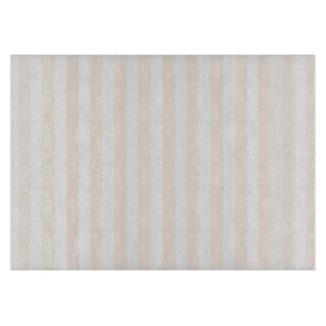 Beige and white candy stripes cutting board (Front)