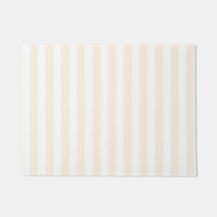 Beige and white candy stripes doormat