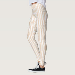 Beige and white candy stripes leggings