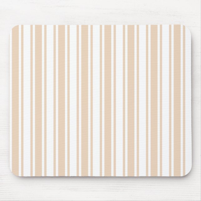 Beige and white candy stripes mouse pad (Front)