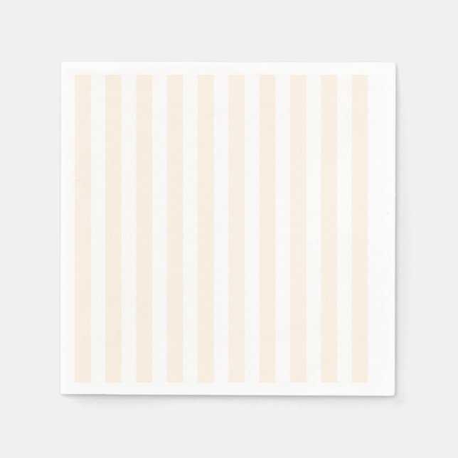 Beige and white candy stripes napkin (Front)