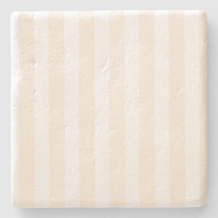 Beige and white candy stripes stone coaster